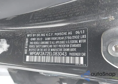 2014 Porsche Panamera Gts from USA, damaged, VIN WP0AF2A72EL083043